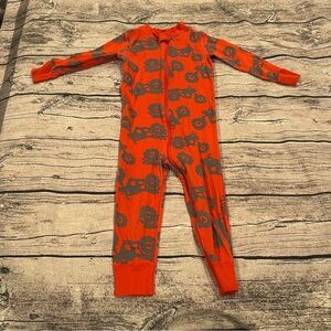 Hanna Andersson Orange and Gray Motorcycle Print Organic Cotton One Piece 2t